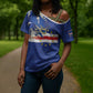 Custom Cape Verde National Football Cross Shoulder Shirt Glory Blue Sharks - African Pride