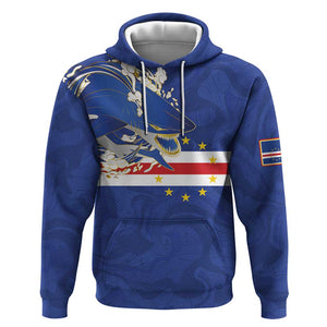 Custom Cape Verde National Football Hoodie Glory Blue Sharks - African Pride