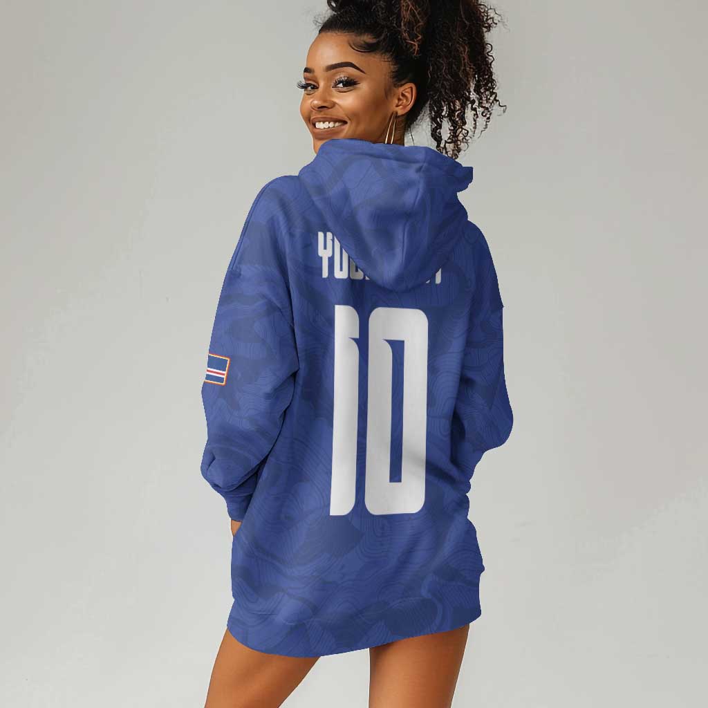 Custom Cape Verde National Football Hoodie Dress Glory Blue Sharks - African Pride