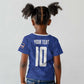 Custom Cape Verde National Football Kid T shirt Glory Blue Sharks - African Pride