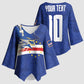 Custom Cape Verde National Football Kimono Sleeve Blouse Glory Blue Sharks - African Pride