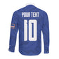 Custom Cape Verde National Football Long Sleeve Button Shirt Glory Blue Sharks - African Pride