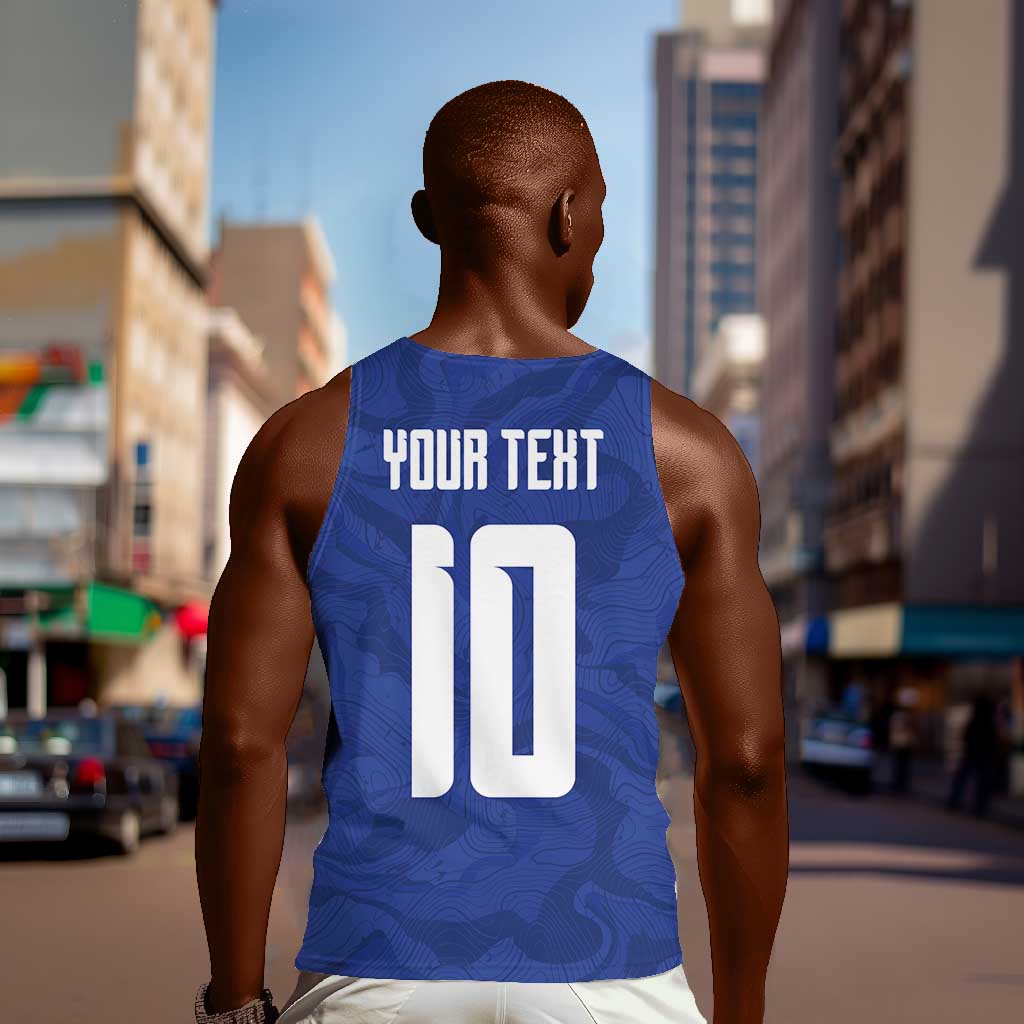 Custom Cape Verde National Football Men Tank Top Glory Blue Sharks - African Pride