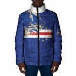 Custom Cape Verde National Football Padded Jacket Glory Blue Sharks - African Pride