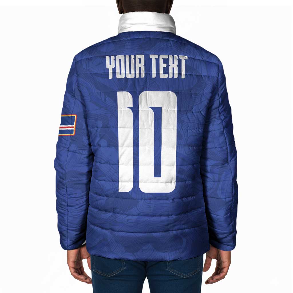 Custom Cape Verde National Football Padded Jacket Glory Blue Sharks - African Pride