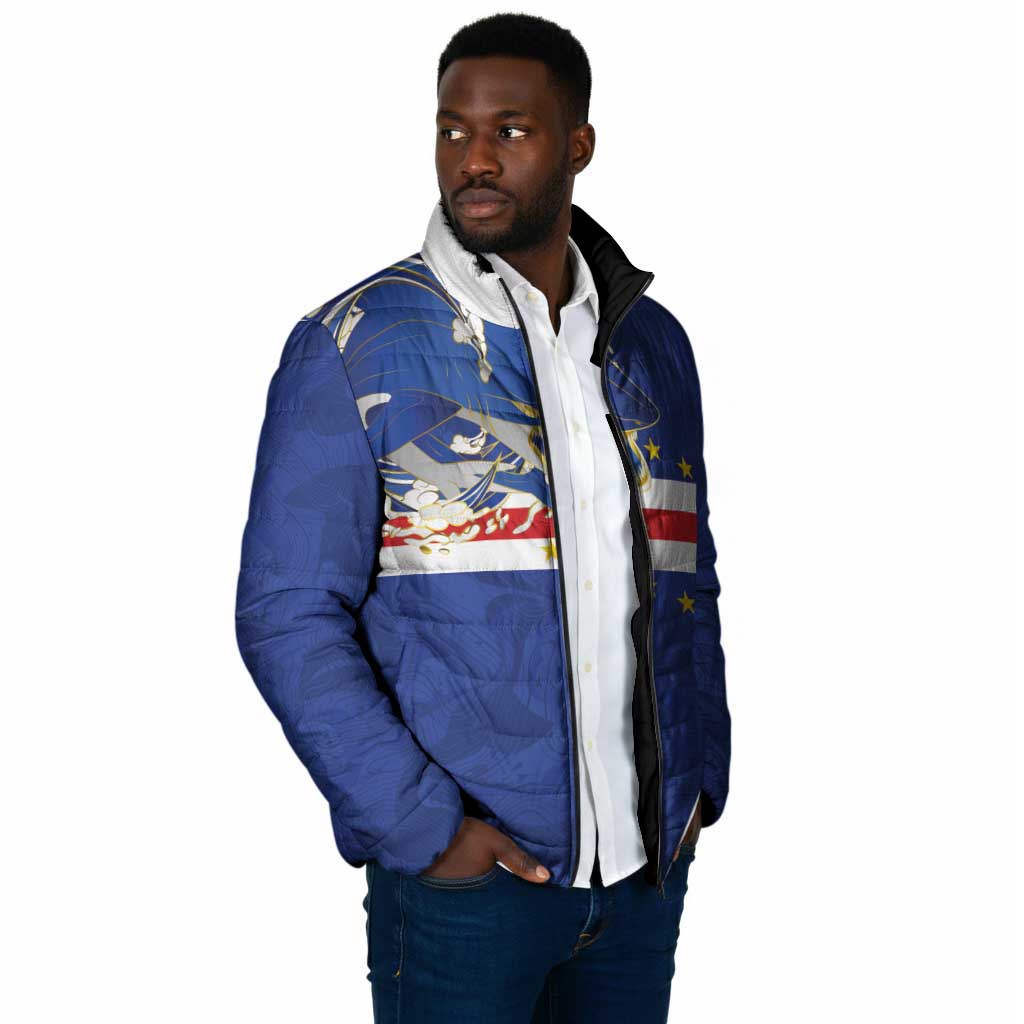 Custom Cape Verde National Football Padded Jacket Glory Blue Sharks - African Pride