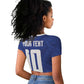 Custom Cape Verde National Football Raglan Cropped T shirt Glory Blue Sharks - African Pride