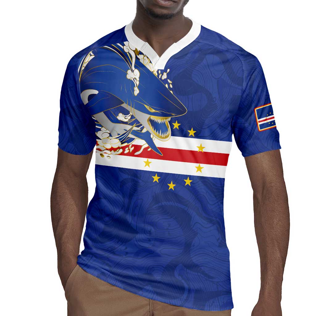 Custom Cape Verde National Football Rugby Jersey Glory Blue Sharks - African Pride