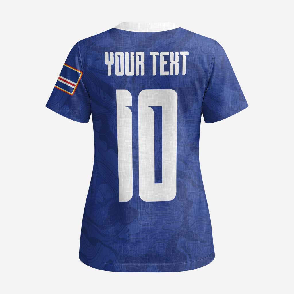Custom Cape Verde National Football Scrub Top Glory Blue Sharks - African Pride