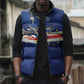 Custom Cape Verde National Football Sleeveless Puffer Jacket Glory Blue Sharks - African Pride