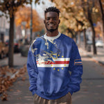 Custom Cape Verde National Football Sweatshirt Glory Blue Sharks - African Pride