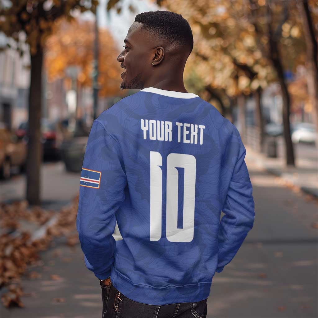 Custom Cape Verde National Football Sweatshirt Glory Blue Sharks - African Pride