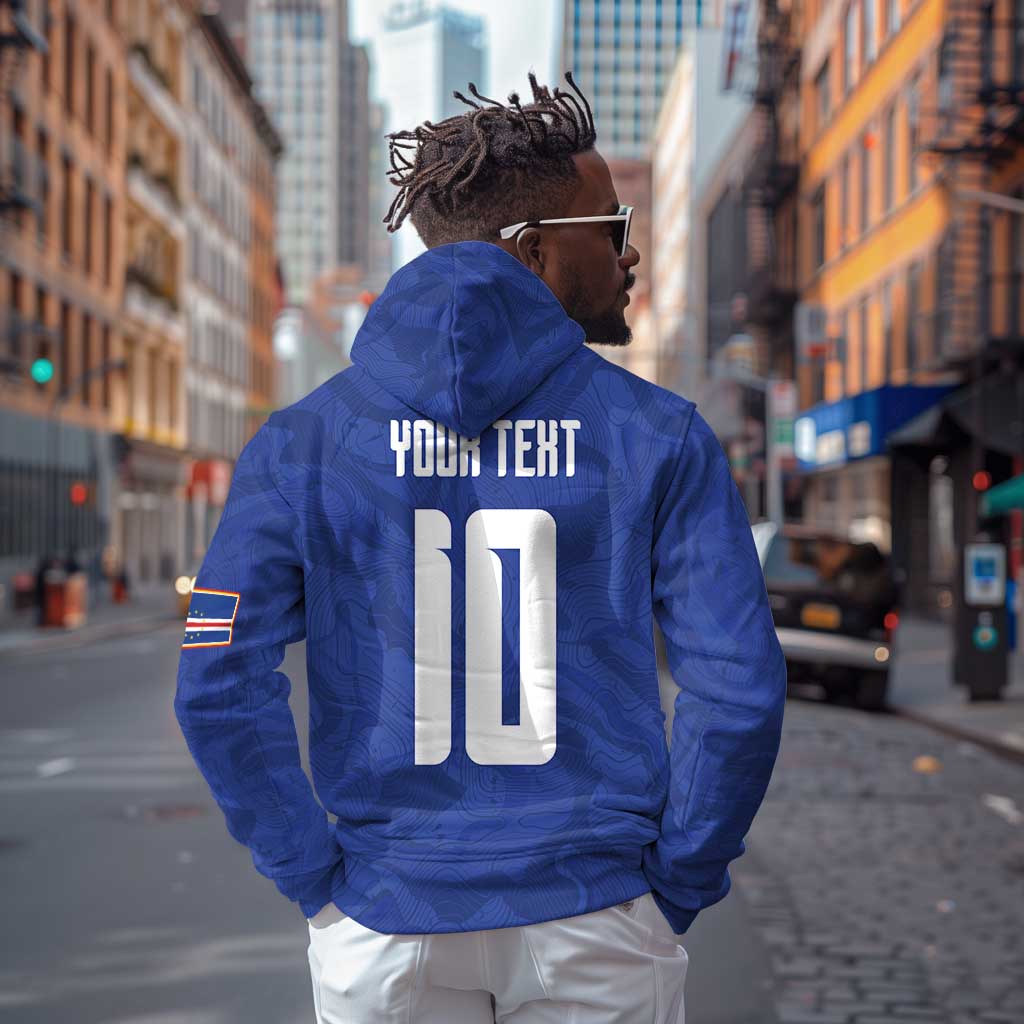 Custom Cape Verde National Football Zip Hoodie Glory Blue Sharks - African Pride