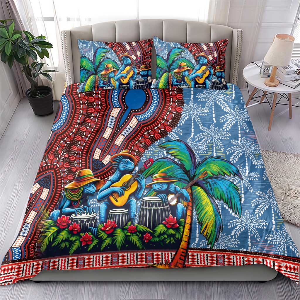 Afro-Caribbean Bedding Set African Dashiki Style with Caribbean Music with Blue Iguanas - African Pride