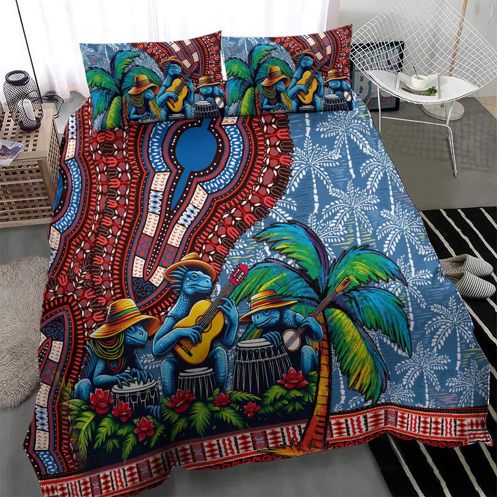 Afro-Caribbean Bedding Set African Dashiki Style with Caribbean Music with Blue Iguanas - African Pride