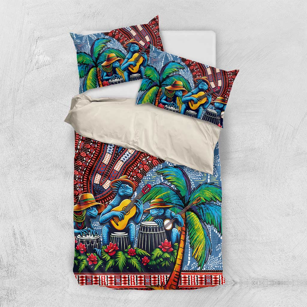 Afro-Caribbean Bedding Set African Dashiki Style with Caribbean Music with Blue Iguanas - African Pride