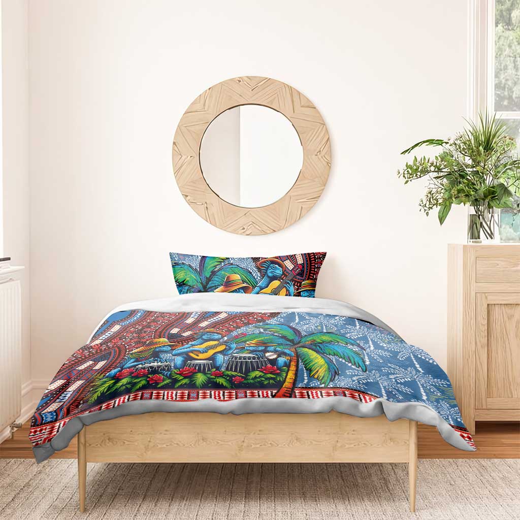 Afro-Caribbean Bedding Set African Dashiki Style with Caribbean Music with Blue Iguanas - African Pride