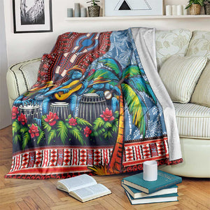 Afro-Caribbean Blanket African Dashiki Style with Caribbean Music with Blue Iguanas - African Pride