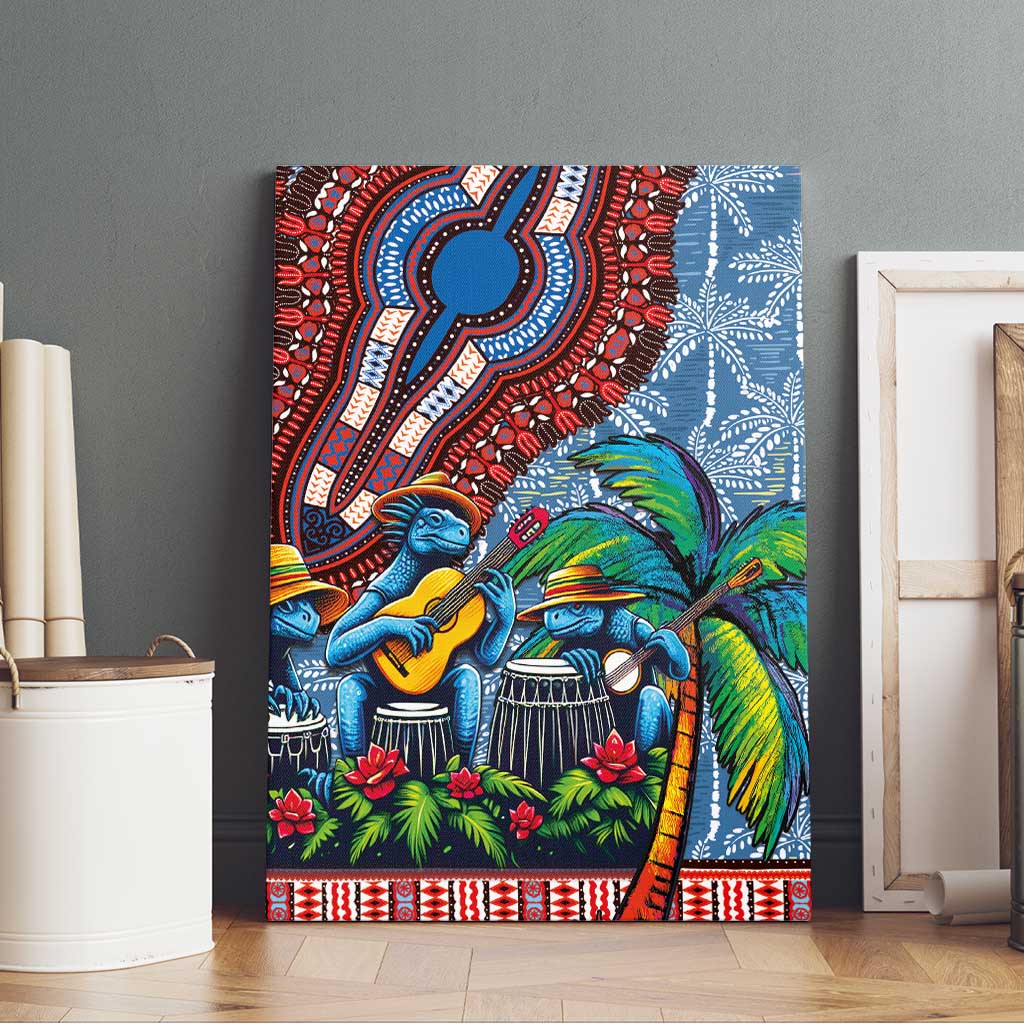 Afro-Caribbean Canvas Wall Art African Dashiki Style with Caribbean Music with Blue Iguanas - African Pride