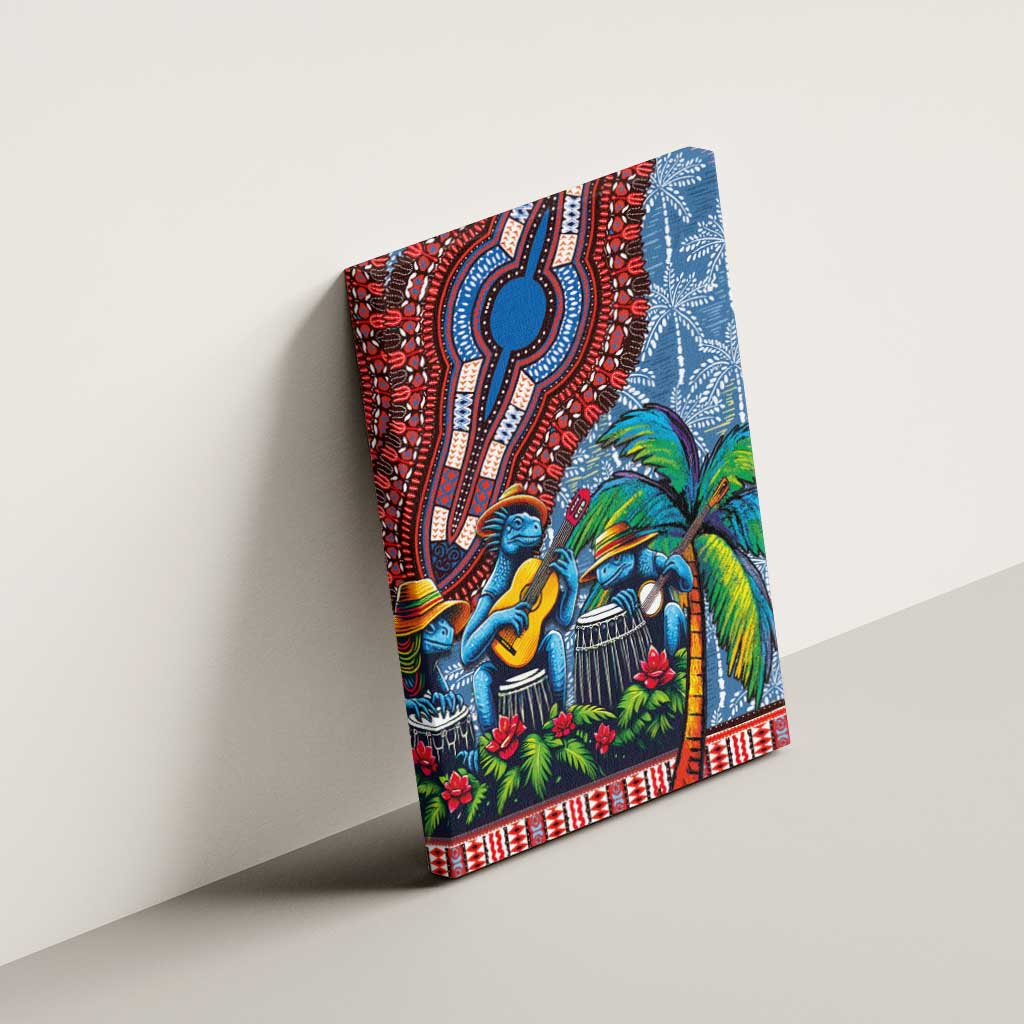Afro-Caribbean Canvas Wall Art African Dashiki Style with Caribbean Music with Blue Iguanas - African Pride