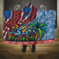 Afro-Caribbean Hooded Blanket African Dashiki Style with Caribbean Music with Blue Iguanas - African Pride