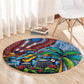 Afro-Caribbean Round Carpet African Dashiki Style with Caribbean Music with Blue Iguanas - African Pride