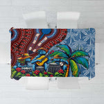 Afro-Caribbean Tablecloth African Dashiki Style with Caribbean Music with Blue Iguanas - African Pride