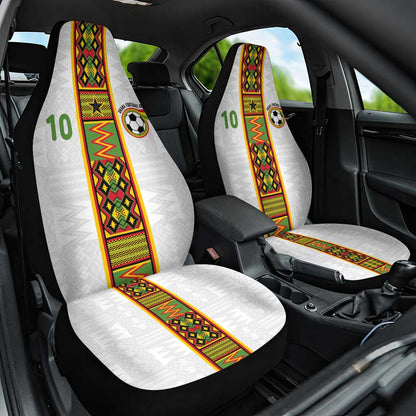 Ghana National Football Custom Car Seat Cover Kente Motifs Sporty Style - African Pride