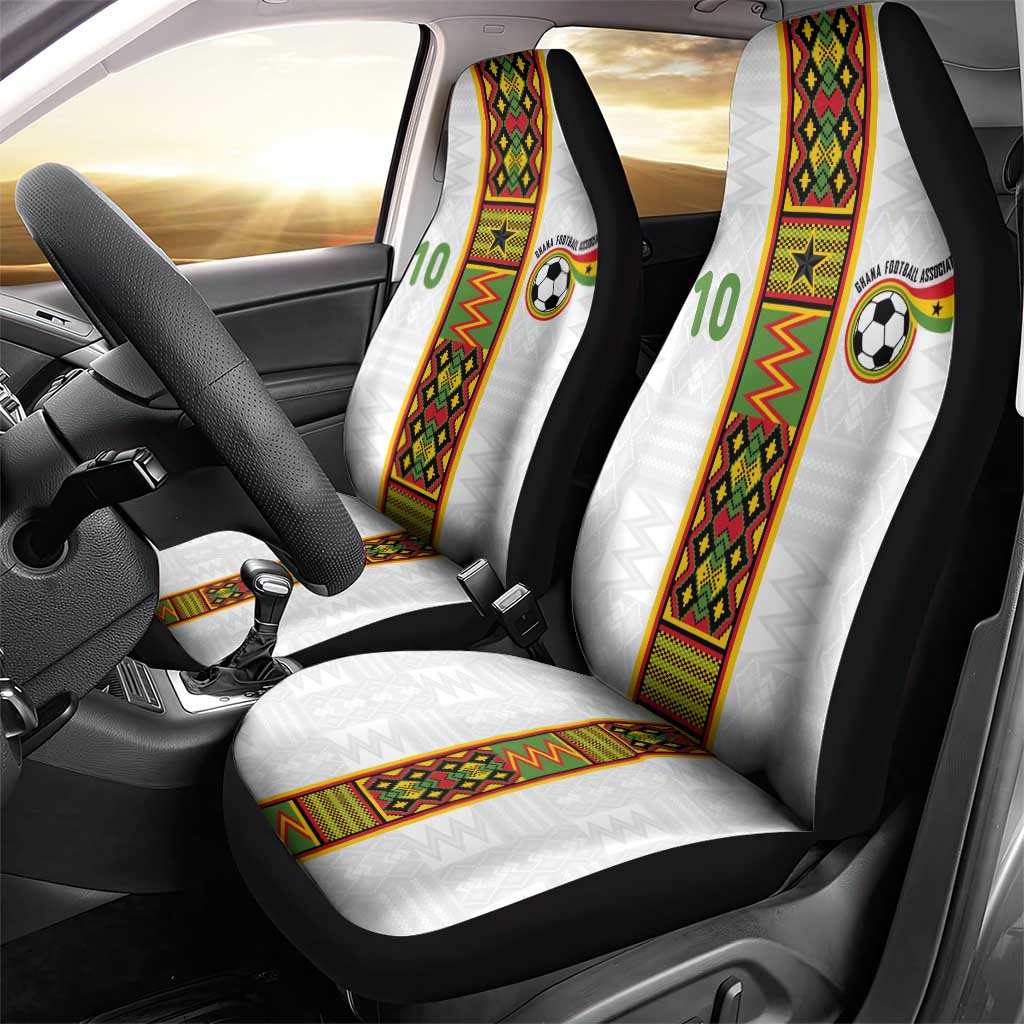 Ghana National Football Custom Car Seat Cover Kente Motifs Sporty Style - African Pride