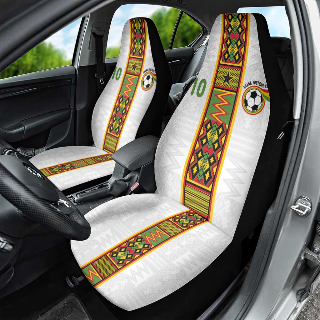Ghana National Football Custom Car Seat Cover Kente Motifs Sporty Style - African Pride