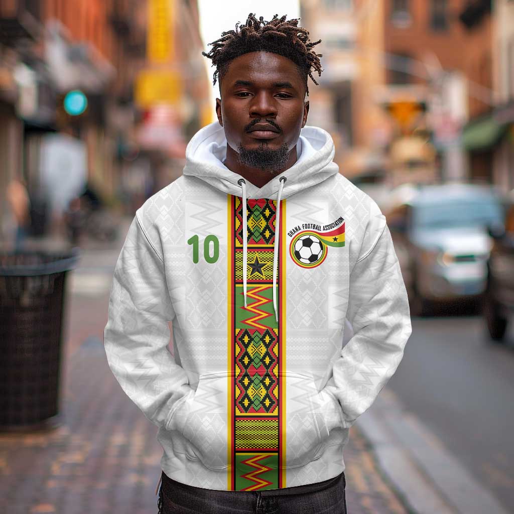 Ghana National Football Custom Hoodie Kente Motifs Sporty Style - African Pride