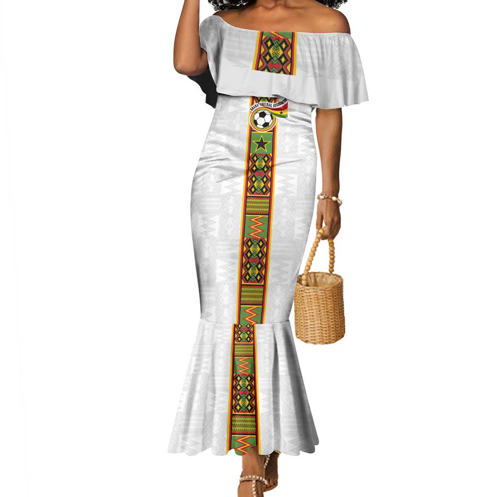 Ghana National Football Custom Mermaid Dress Kente Motifs Sporty Style - African Pride