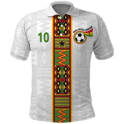 Ghana National Football Custom Polo Shirt Kente Motifs Sporty Style - African Pride