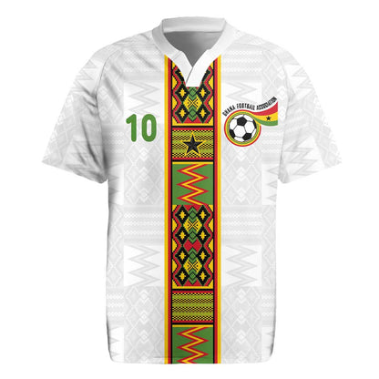 Ghana National Football Custom Rugby Jersey Kente Motifs Sporty Style - African Pride