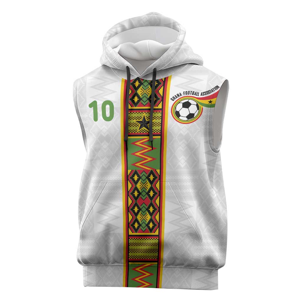 Ghana National Football Custom Sleeveless Hoodie Kente Motifs Sporty Style - African Pride