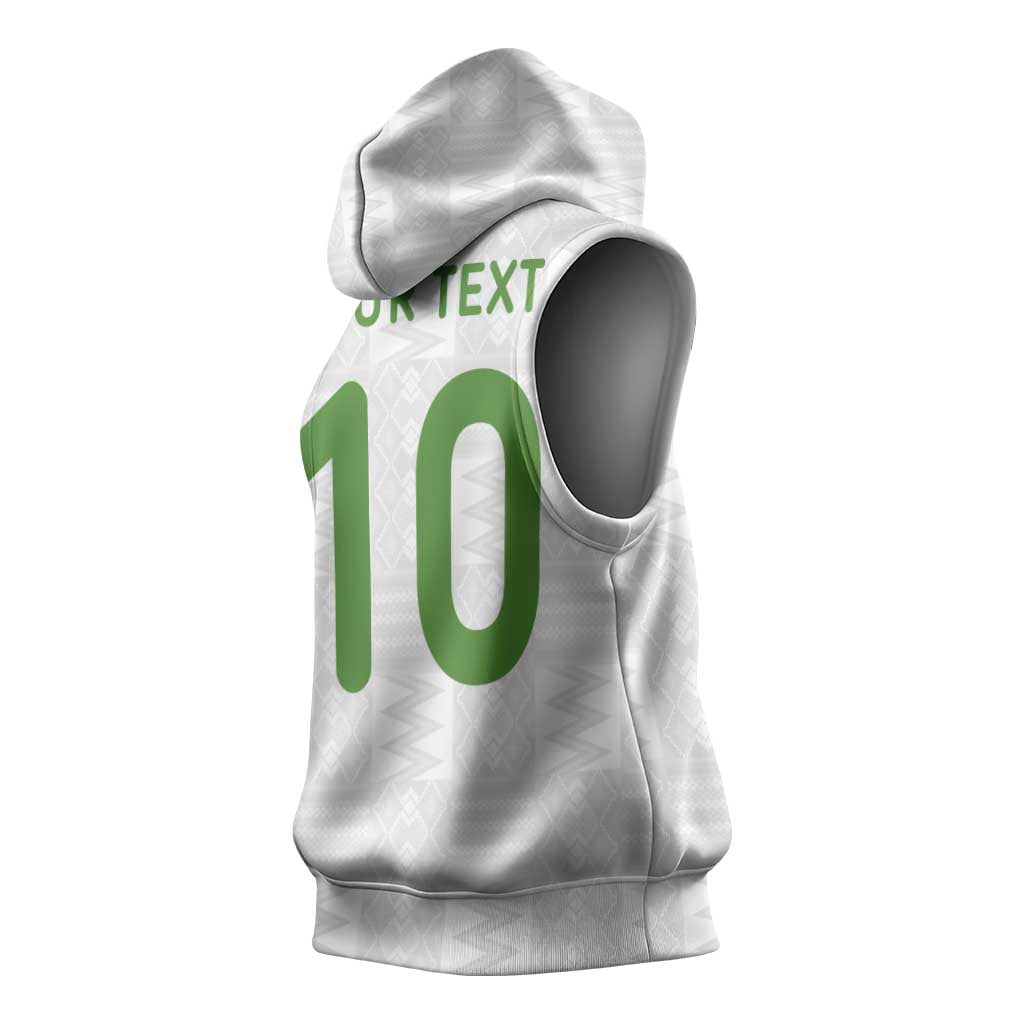 Ghana National Football Custom Sleeveless Hoodie Kente Motifs Sporty Style - African Pride