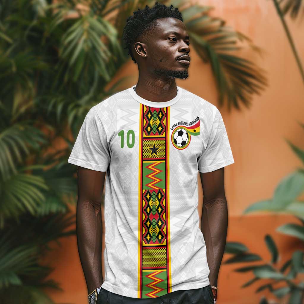 Ghana National Football Custom T shirt Kente Motifs Sporty Style - African Pride