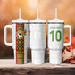Ghana National Football Custom Tumbler With Handle Kente Motifs Sporty Style - African Pride