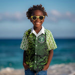 Nigeria National Football Custom Kid Hawaiian Shirt Super Eagles-Shoulders Sleeves Armor - African Pride