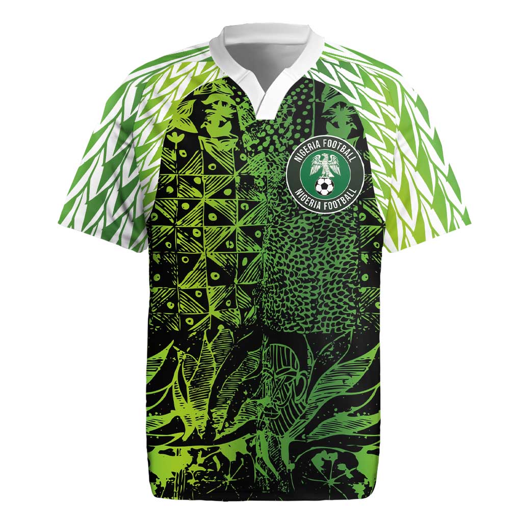 Nigeria National Football Custom Rugby Jersey Super Eagles-Shoulders Sleeves Armor - African Pride