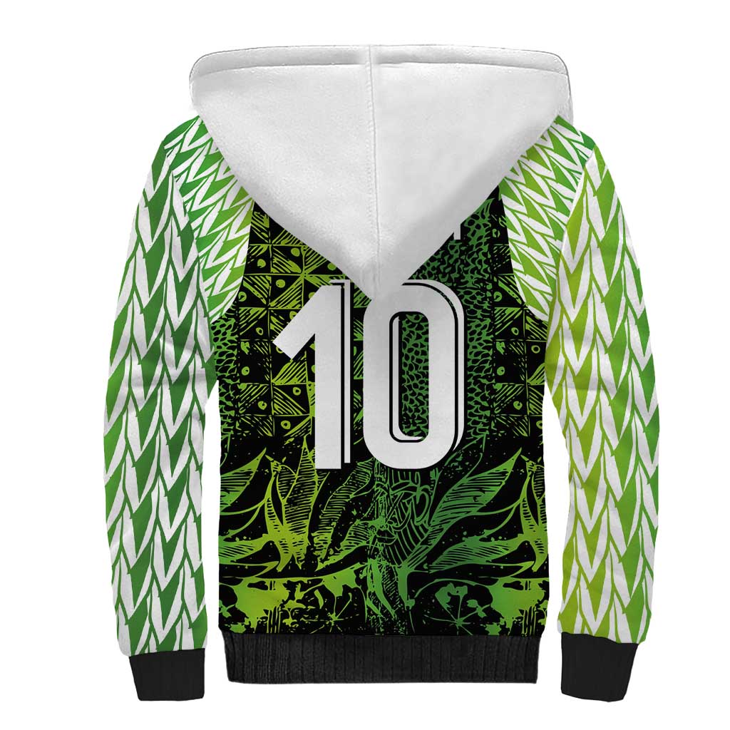 Nigeria National Football Custom Sherpa Hoodie Super Eagles-Shoulders Sleeves Armor - African Pride
