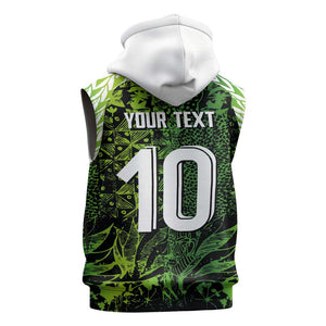 Nigeria National Football Custom Sleeveless Zip Hoodie Super Eagles-Shoulders Sleeves Armor - African Pride