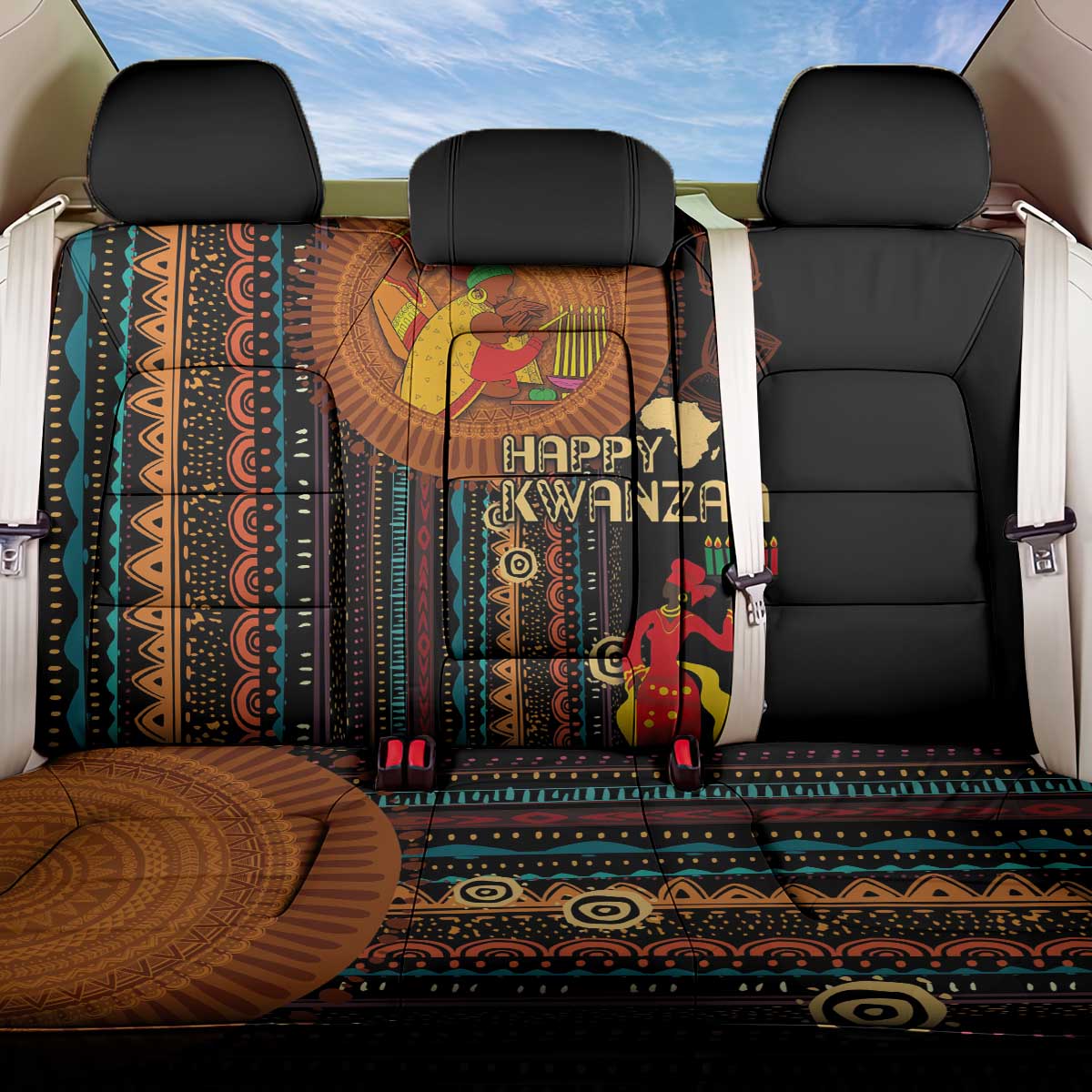 Happy Kwanzaa African Back Car Seat Cover - Tribal Pattern