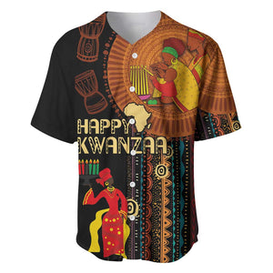 Happy Kwanzaa African Baseball Jersey - Tribal Pattern