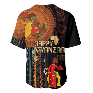 Happy Kwanzaa African Baseball Jersey - Tribal Pattern