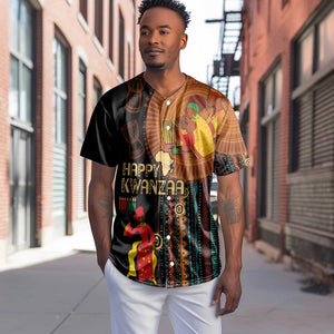 Happy Kwanzaa African Baseball Jersey - Tribal Pattern