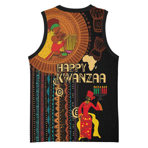 Happy Kwanzaa African Basketball Jersey - Tribal Pattern LT03