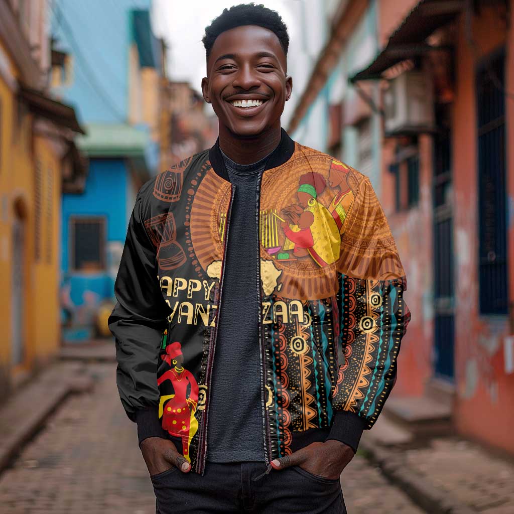 Happy Kwanzaa African Bomber Jacket - Tribal Pattern