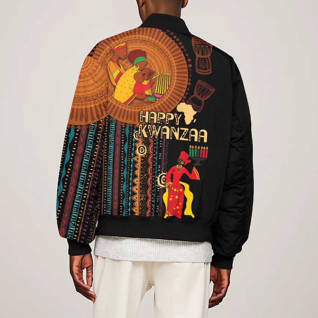 Happy Kwanzaa African Bomber Jacket - Tribal Pattern