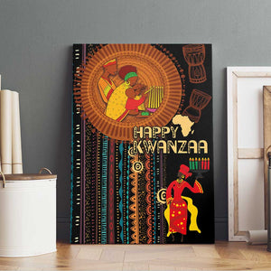 Happy Kwanzaa African Canvas Wall Art - Tribal Pattern